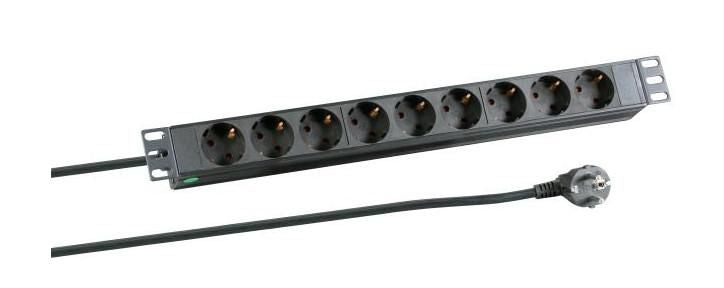 Microconnect CABINETACC23 unidad de distribución de energía (PDU) 8 salidas AC 1U Negro