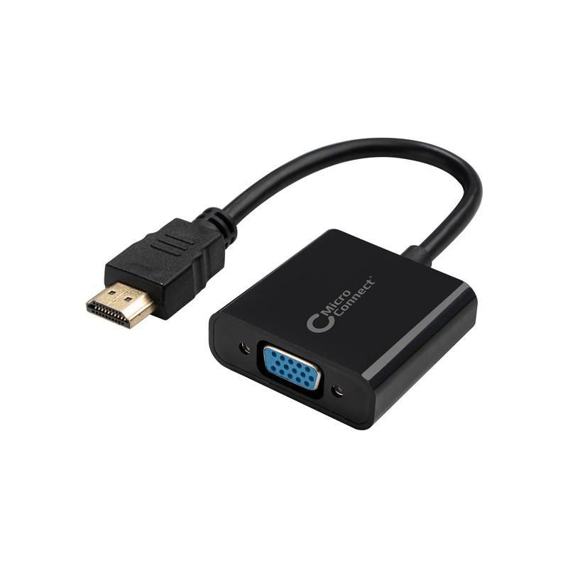 Microconnect HDMVGA1B adaptador de cable de vídeo 0,15 m HDMI tipo A (Estándar) VGA (D-Sub) Negro