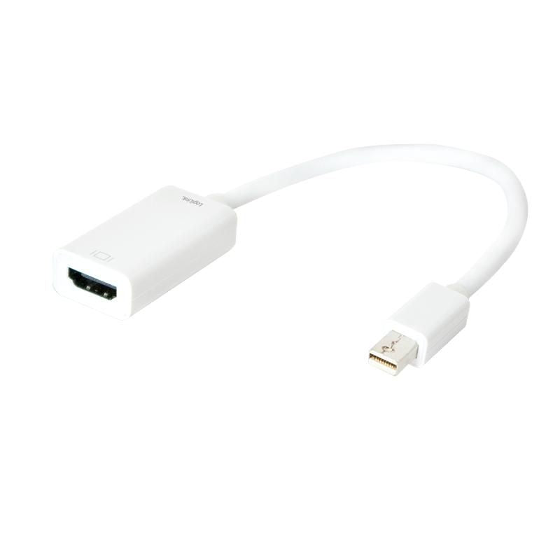 LogiLink CV0036B adaptador de cable de vídeo 0,15 m Mini DisplayPort HDMI tipo A (Estándar) Blanco