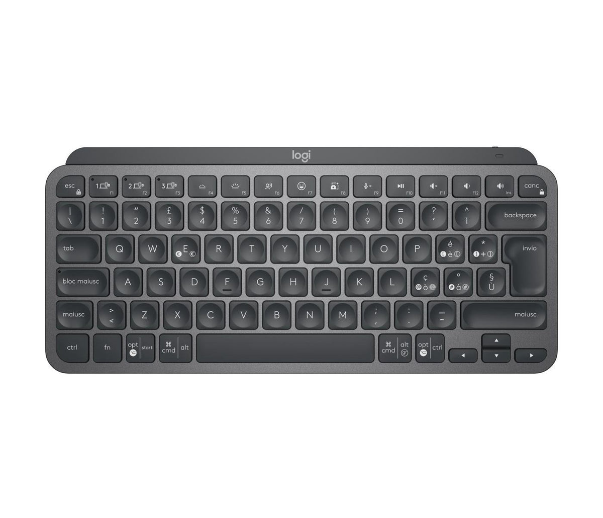Logitech MX Keys Mini For Business teclado Oficina RF Wireless + Bluetooth QWERTY Italiano Grafito