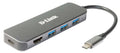 D-Link DUB-2333 base para portátil y replicador de puertos Alámbrico USB Tipo C Gris