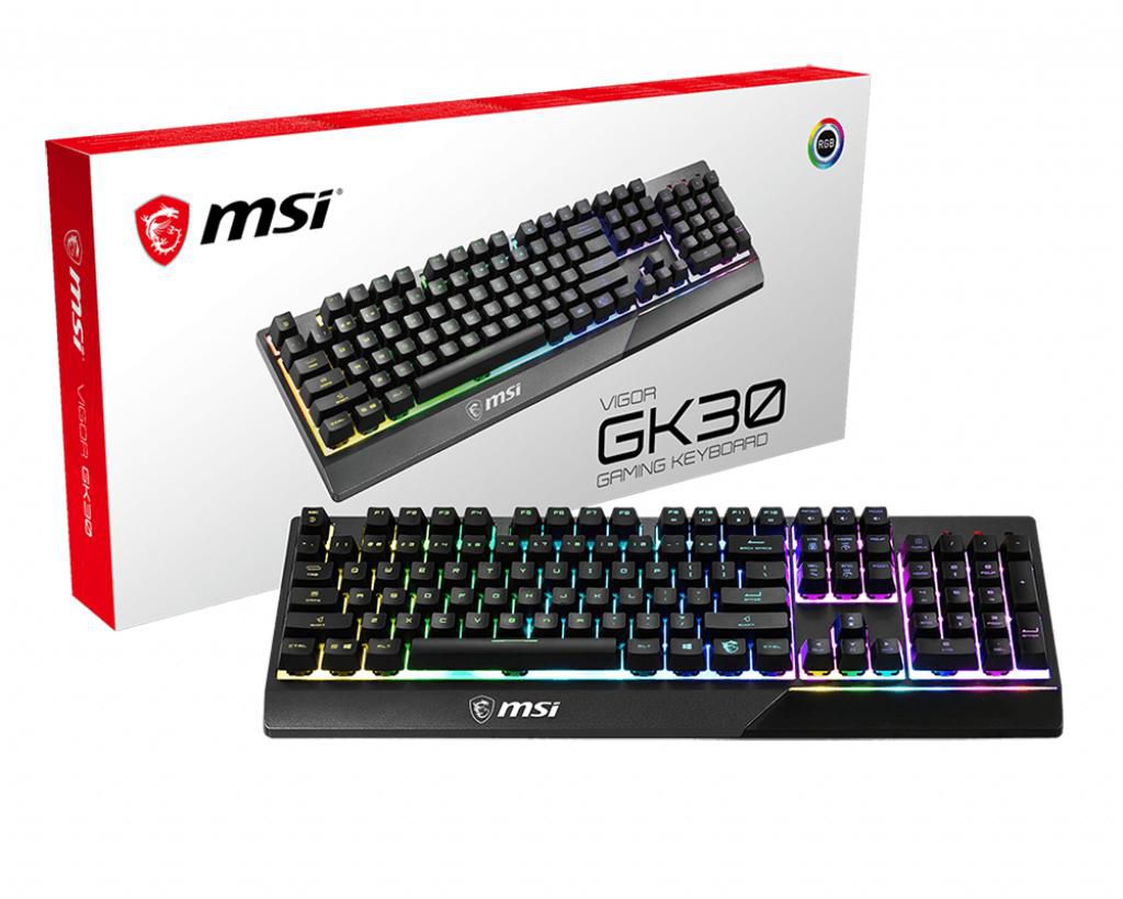 MSI Vigor GK30 teclado Juego USB QWERTZ Alemán Negro