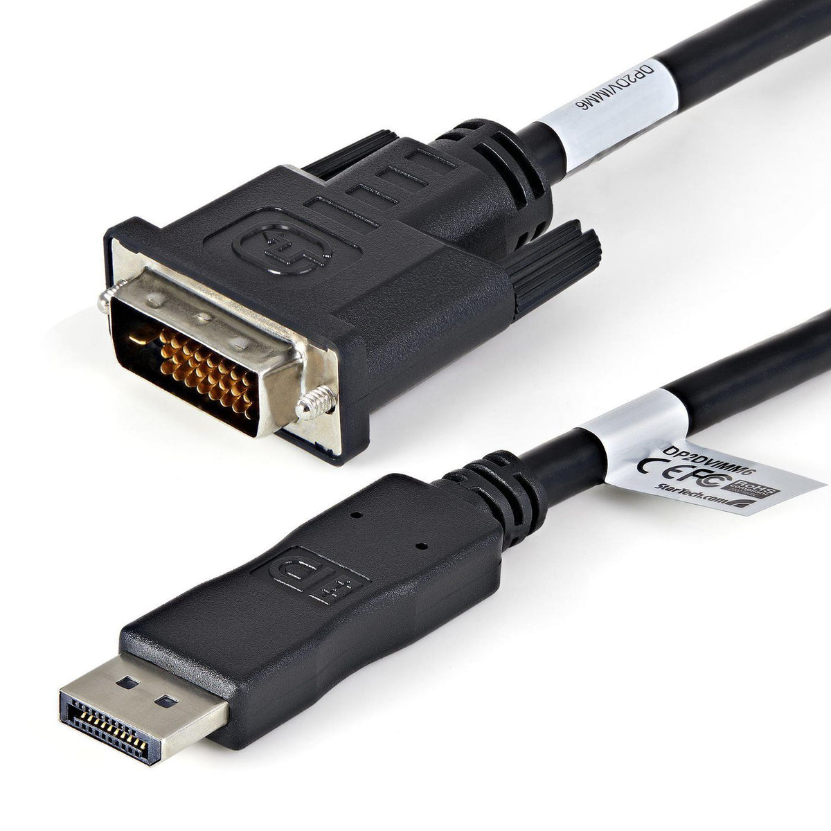 StarTech.com DP2DVIMM6X10 adaptador de cable de vídeo 1,82 m DVI-D Negro