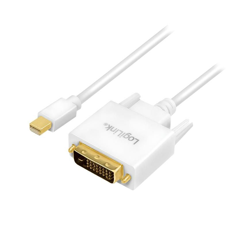 LogiLink CV0137 adaptador de cable de vídeo 1,8 m Mini DisplayPort DVI Blanco
