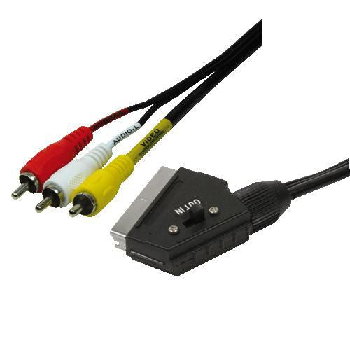 LogiLink Scart - RCA, 2m SCART (21-pin) 3 x RCA Negro
