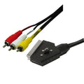 LogiLink Scart - RCA, 2m SCART (21-pin) 3 x RCA Negro