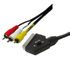 LogiLink Scart - RCA, 2m SCART (21-pin) 3 x RCA Negro