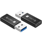Techly IADAP USB3-AFT cambiador de género para cable USB A USB C Negro