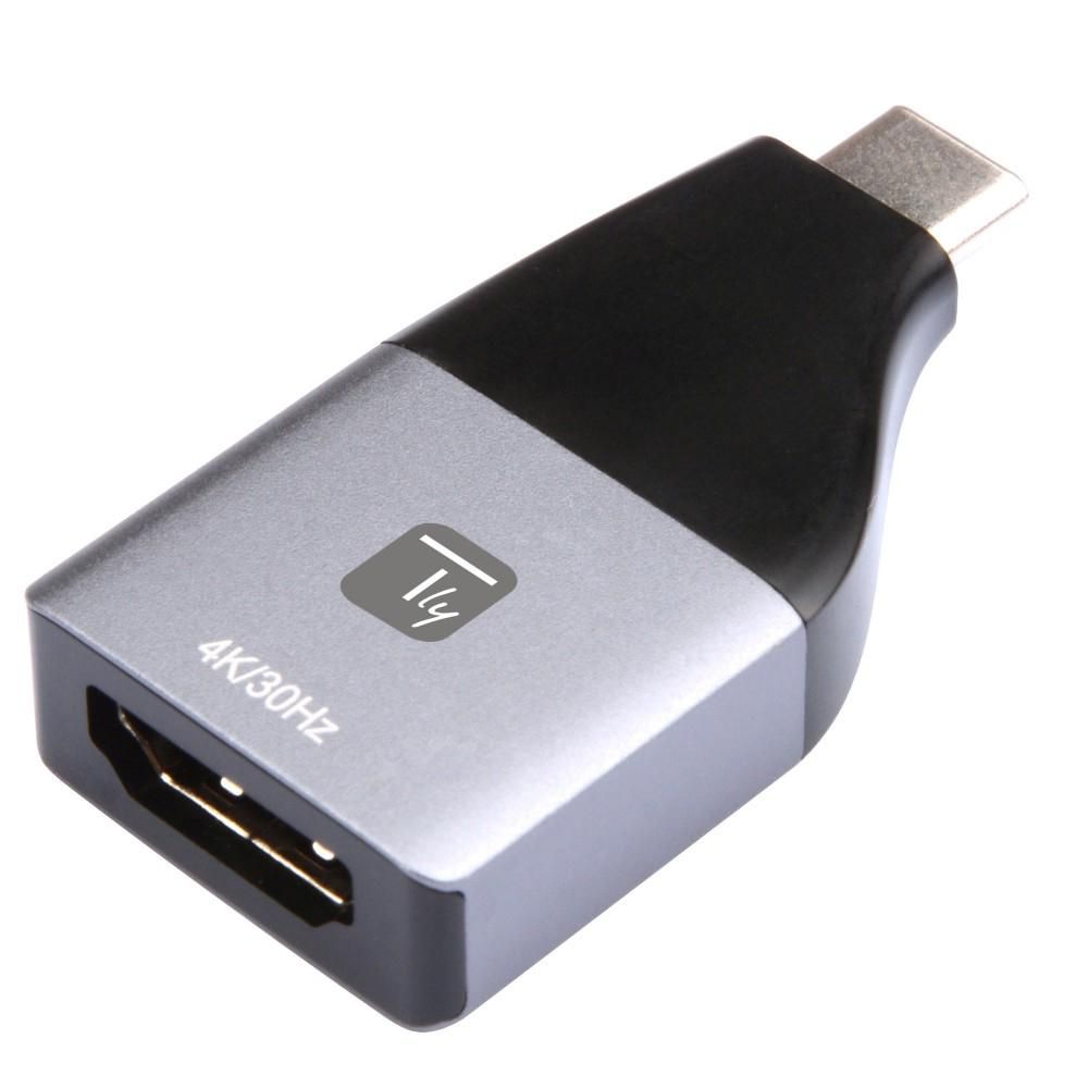 Techly IADAP USBC-HDMI4K Adaptador gráfico USB 4096 x 2160 Pixeles Negro, Plata