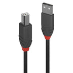 Lindy 36670 cable USB USB 2.0 0,2 m USB A USB B 0,48 Gbit/s Negro, Gris