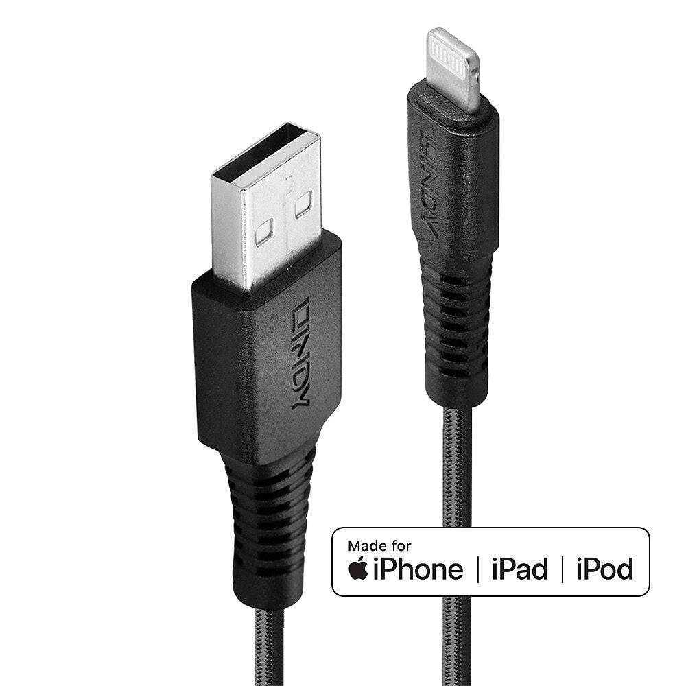 Lindy 31293 cable de conector Lightning 3 m Negro