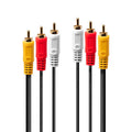 Lindy 35690 cable de audio 1 m 3 x RCA Negro, Rojo, Blanco, Amarillo