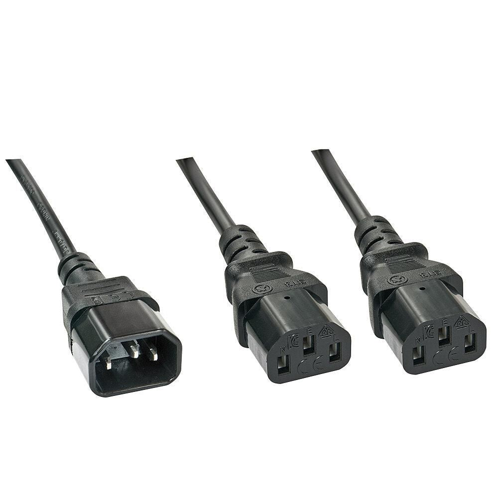 Lindy 30363 cable de transmisión Negro 1 m C14 acoplador Acoplador C13 2 x
