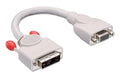 Lindy 41222 adaptador de cable de vídeo 0,2 m DVI-A VGA (D-Sub) Gris