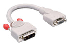 Lindy 41222 adaptador de cable de vídeo 0,2 m DVI-A VGA (D-Sub) Gris