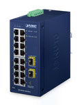 Planet IP30 Industrial L2/L4 16-Port IGS-4215-16T2S-U