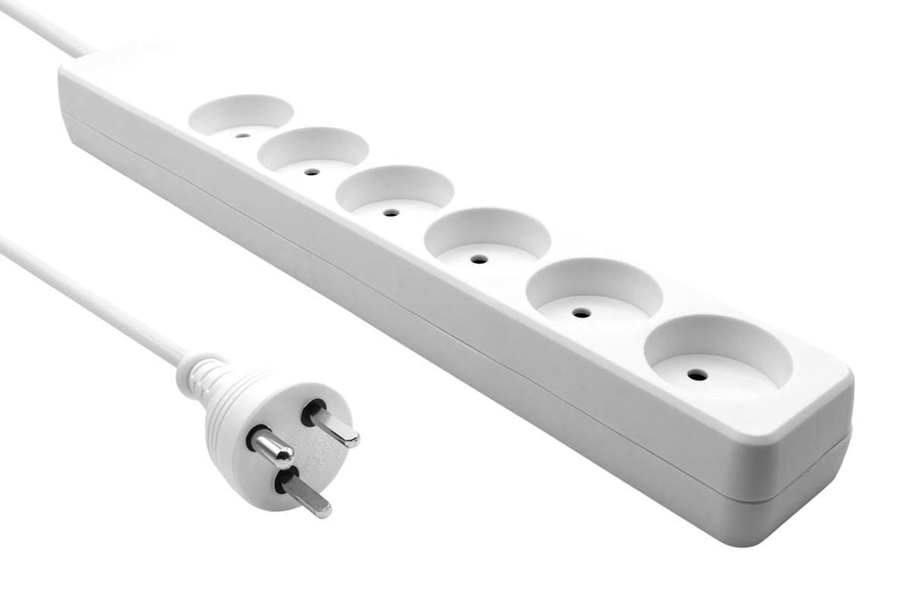 Microconnect MC-EDBGRU0602W base múltiple 2 m 6 salidas AC Blanco