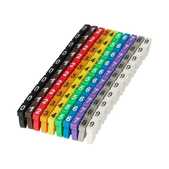 Microconnect MC-CABLEMARKER soporte para manguito de identificación de conductor Negro, Azul, Marrón, Verde, Gris, Naranja, Rojo, Violeta, Blanco, Amarillo 100 pieza(s)