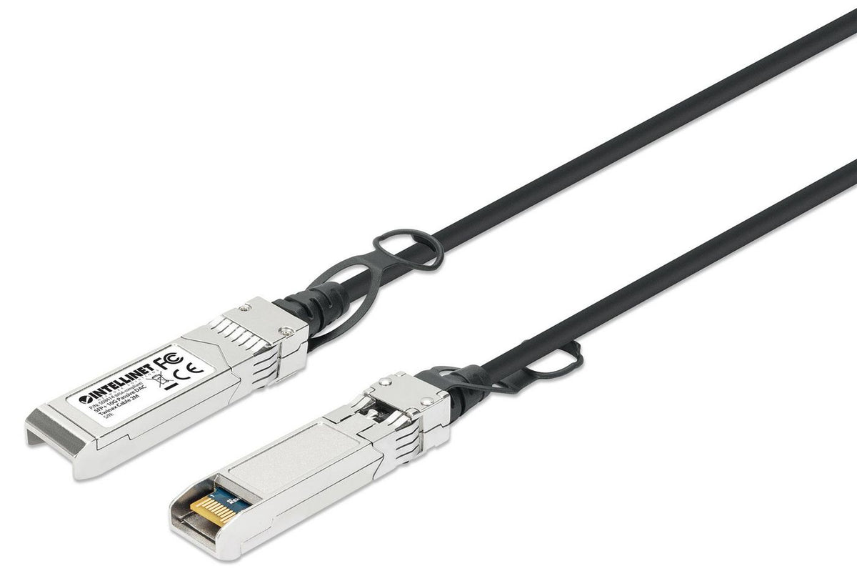 Intellinet 508414 Cable de fibra óptica e InfiniBand 2 m SFP+ Negro, Plata