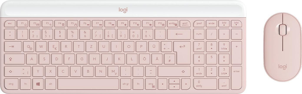Logitech MK470 teclado Ratón incluido Oficina RF inalámbrico QWERTZ Alemán Rosa