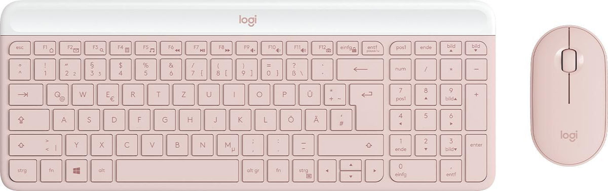 Logitech MK470 teclado Ratón incluido Oficina RF inalámbrico QWERTZ Alemán Rosa
