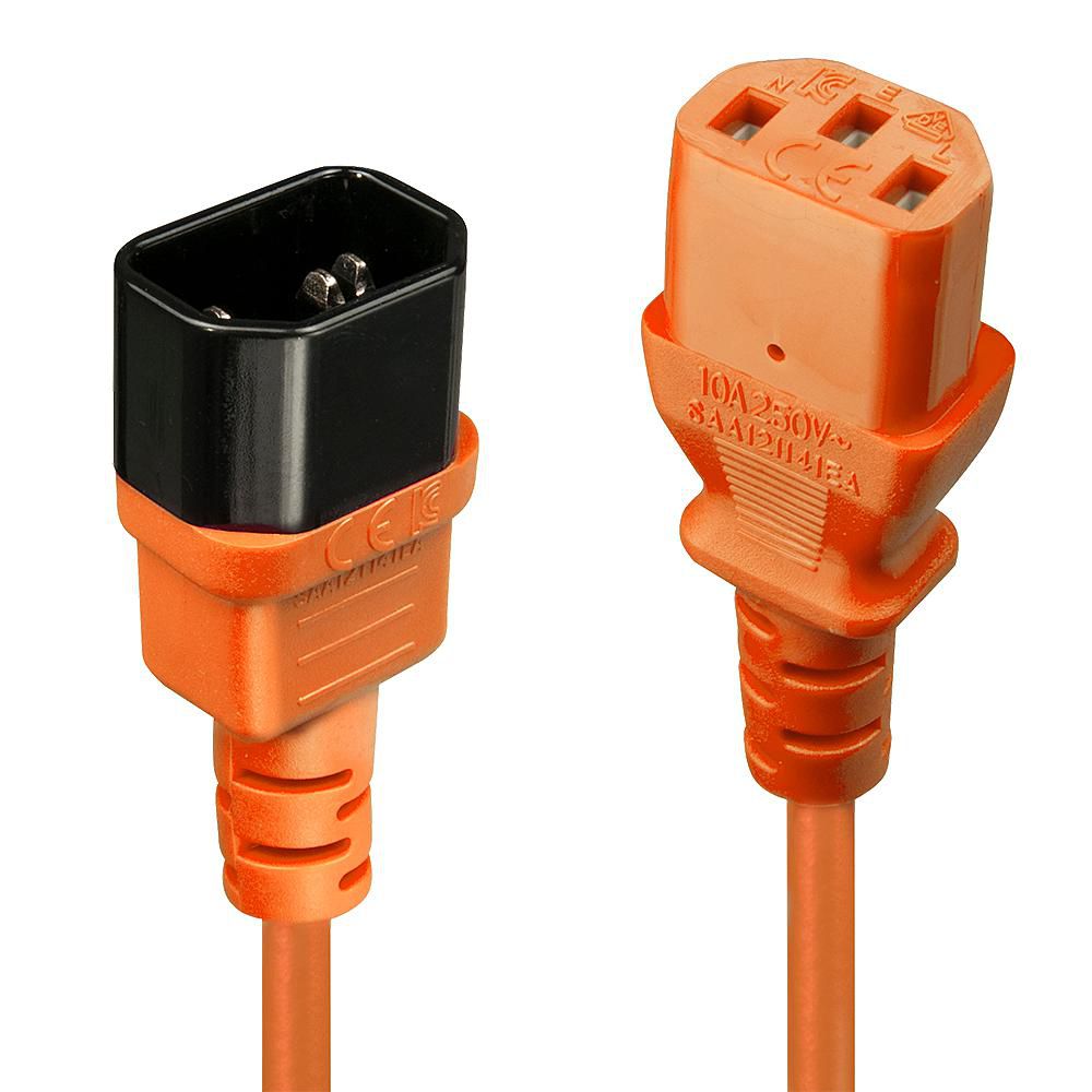Lindy 30474 cable de transmisión Negro, Naranja 1 m C14 acoplador C13 acoplador
