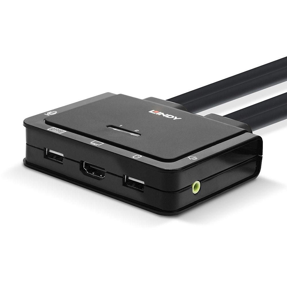 Lindy 42347 interruptor KVM Negro