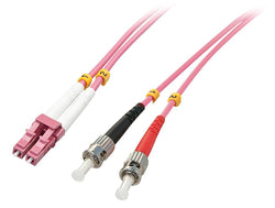 Lindy 46352 Cable de fibra óptica e InfiniBand 3 m LC ST Rosa