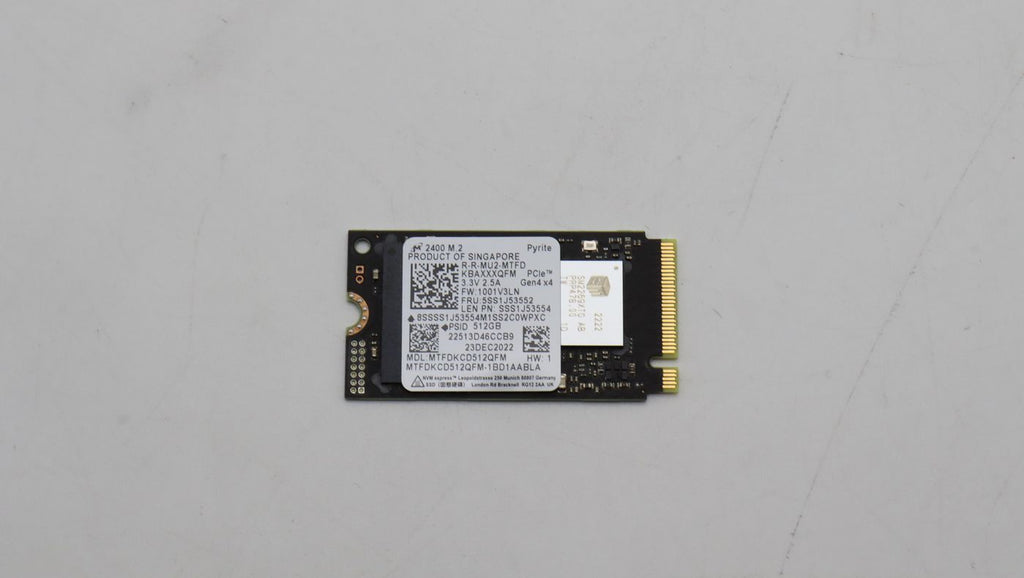 Lenovo 5SS1J53552 unidad de estado sólido 512 GB M.2 PCI Express 4.0
