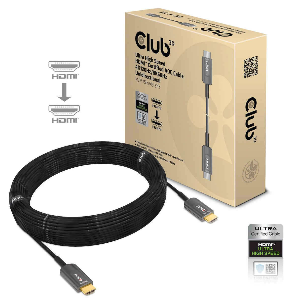 CLUB3D CAC-1377 cable HDMI 15 m HDMI tipo A (Estándar) Negro