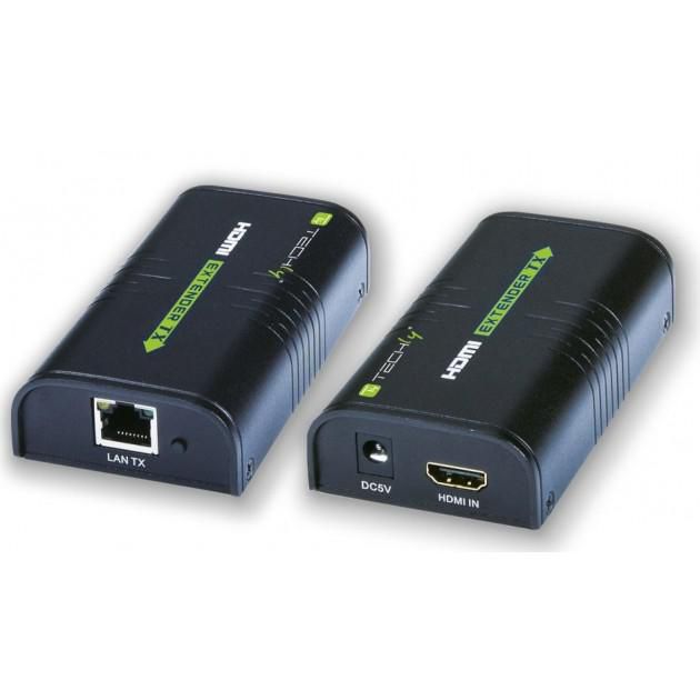 Techly IDATA-EXTIP-373 extensor audio/video Transmisor y receptor de señales AV Negro