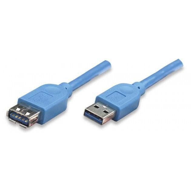 Techly ICOC-U3-AA-10-EX cable USB USB 3.2 Gen 1 (3.1 Gen 1) 1 m USB A 5 Gbit/s Azul