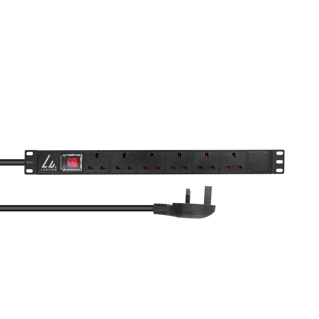 Lanview LVR-3MUK-SW-UK6 unidad de distribución de energía (PDU) 6 salidas AC 1U Negro