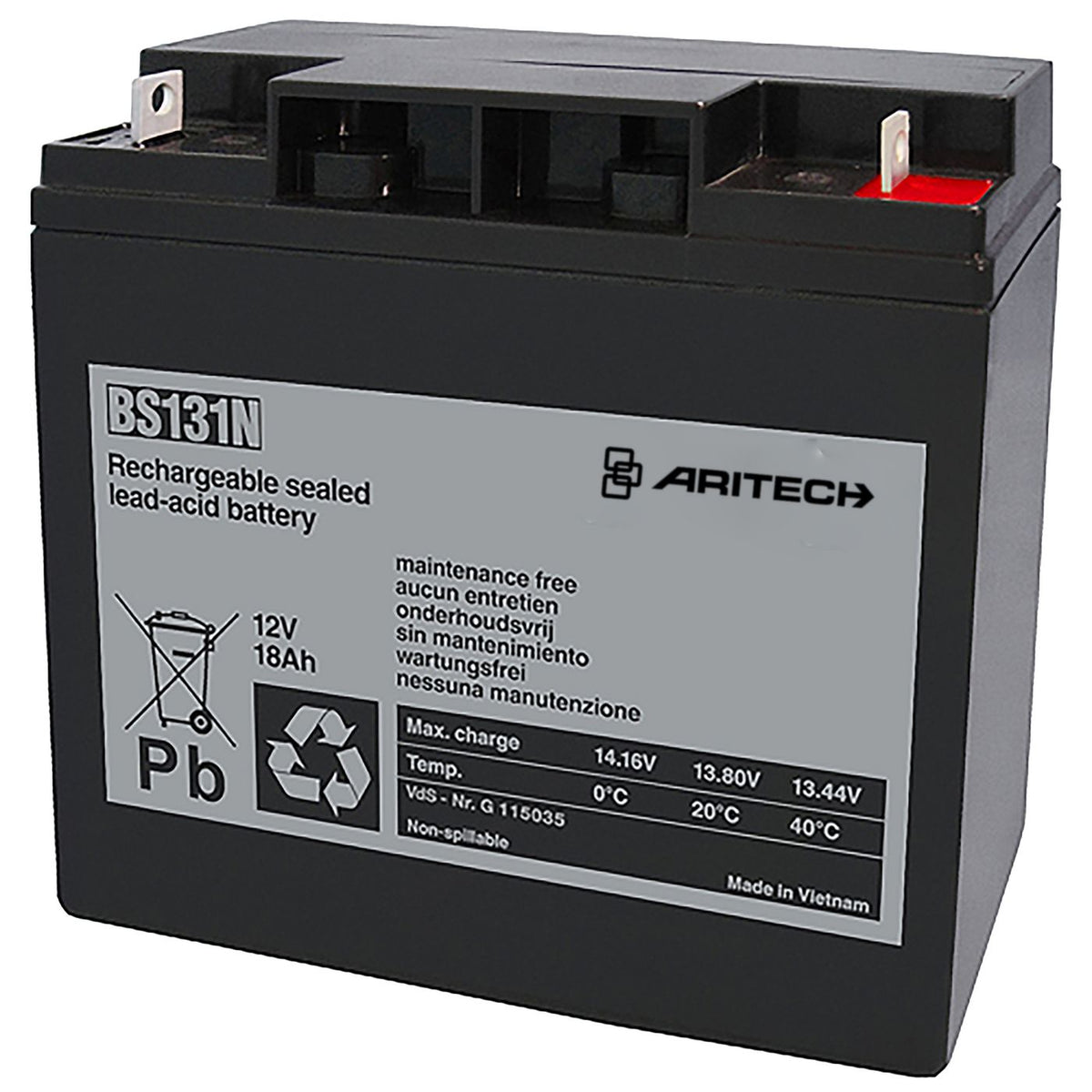 Aritech Battery 12 V, 18 Ah 2PK BS131N