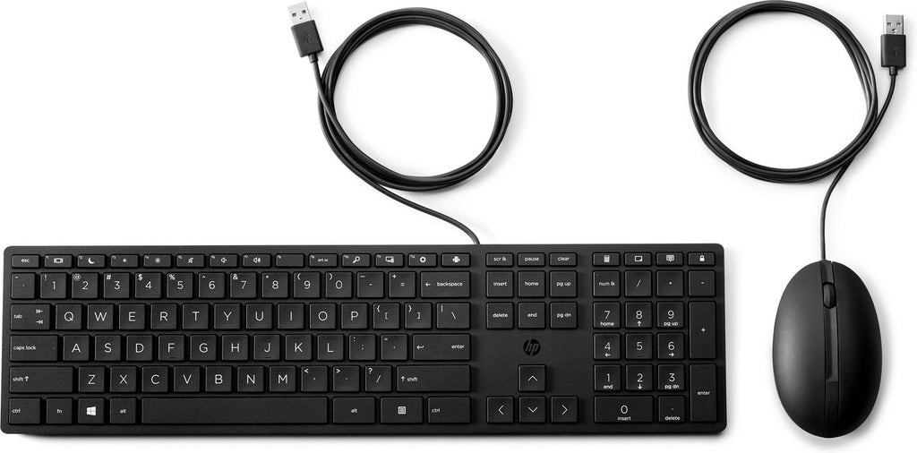 HP Wired Desktop 320MK Mouse and Keyboard teclado Ratón incluido Oficina USB Holandés Negro