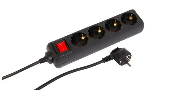 Microconnect MC-GRU0043BS base múltiple 3 m 4 salidas AC Interior Negro