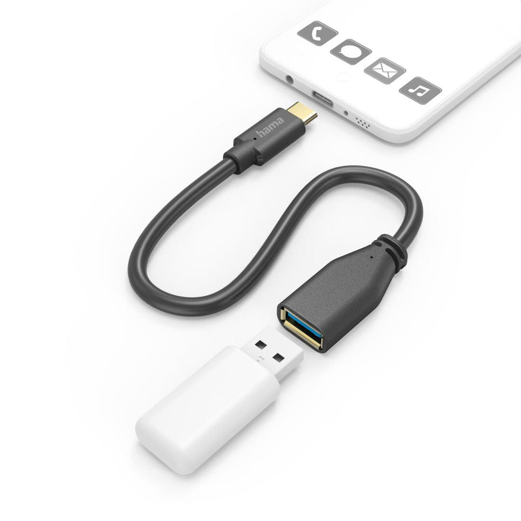 Hama 00201605 cable USB USB 3.2 Gen 1 (3.1 Gen 1) 0,15 m USB C USB A 5 Gbit/s Negro