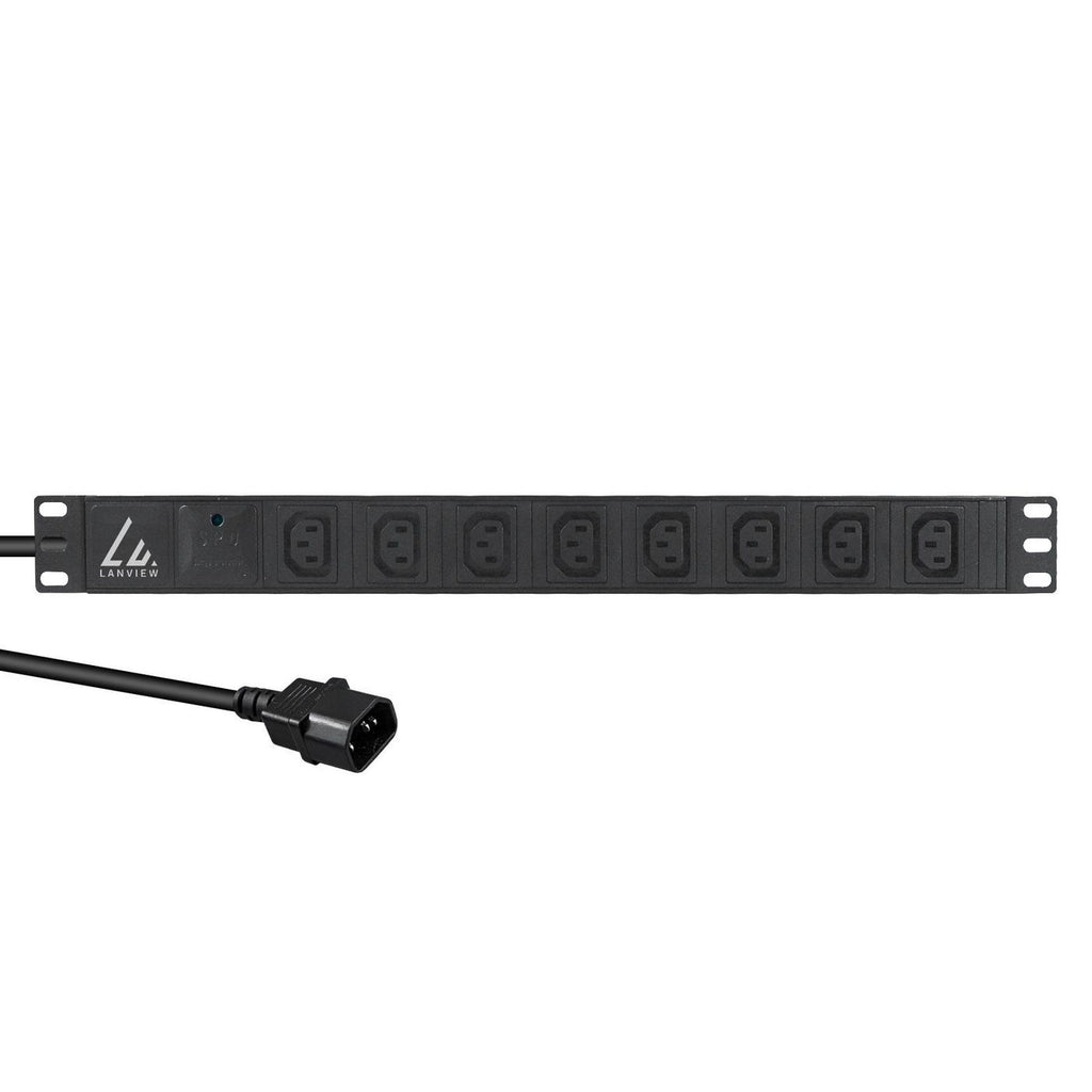 Lanview LVR-2MC14-SPD-C13X8 unidad de distribución de energía (PDU) 8 salidas AC 1U Negro