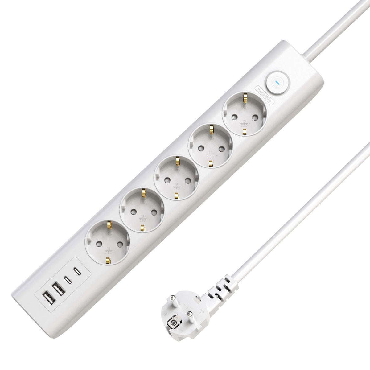 Microconnect MC-GRU00515WS-USB base múltiple 1,5 m 5 salidas AC Interior Blanco