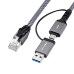 Microconnect MC-RJ45USBC-02 cambiador de género para cable USB C RJ45 Negro