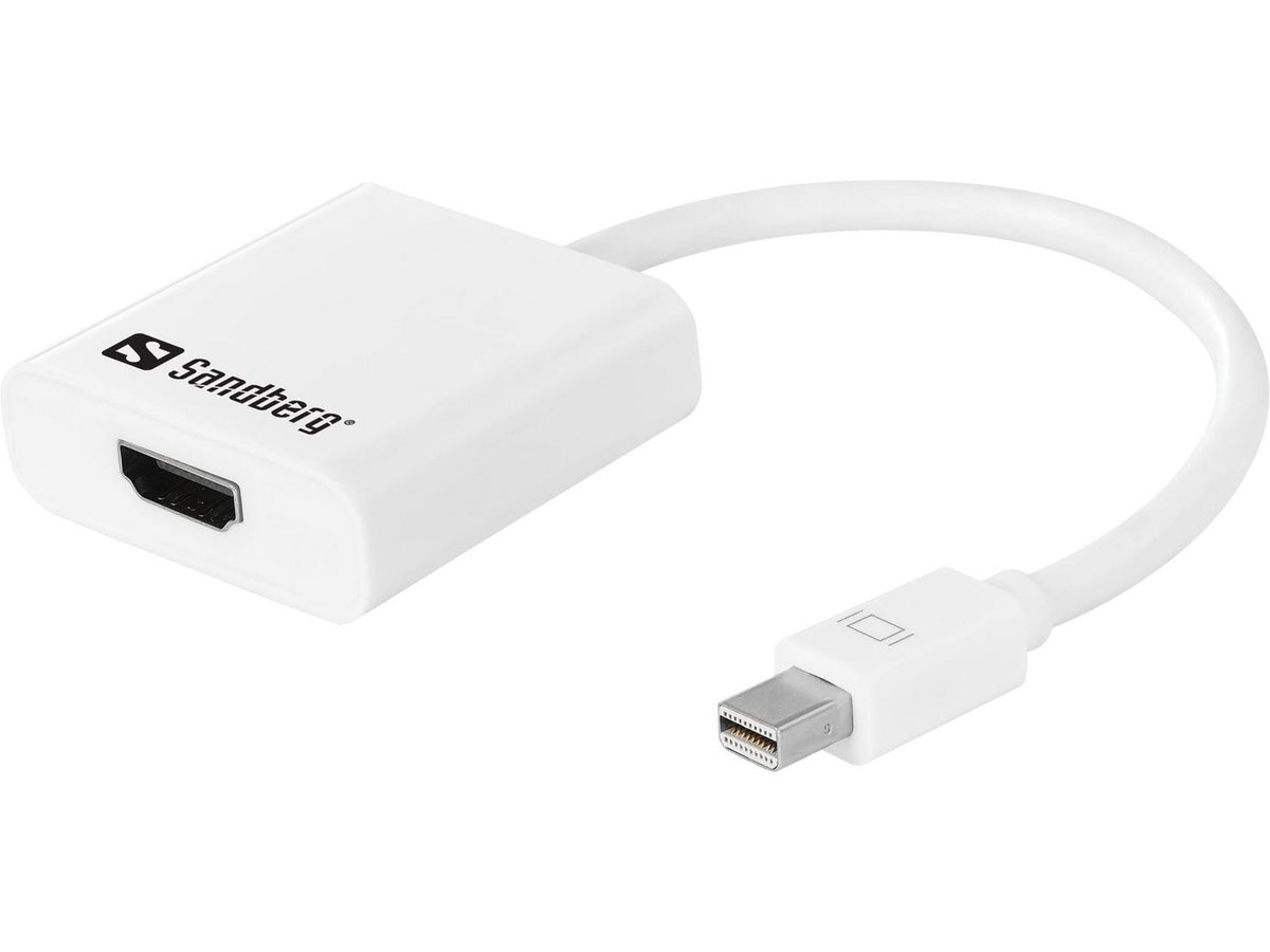 Sandberg 508-29 adaptador de cable de vídeo Mini DisplayPort Blanco