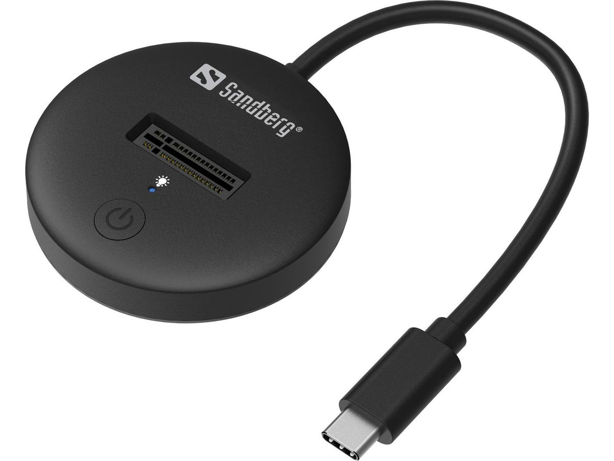 Sandberg 136-47 base de conexión para disco duro USB Tipo C Negro