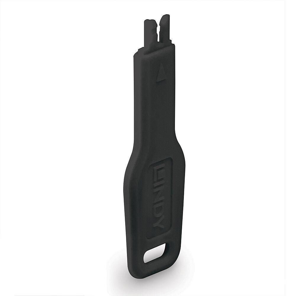 Lindy 47890 bloqueador de puerto Llave de bloqueador de puerto RJ-45 Negro Acrilonitrilo butadieno estireno (ABS)