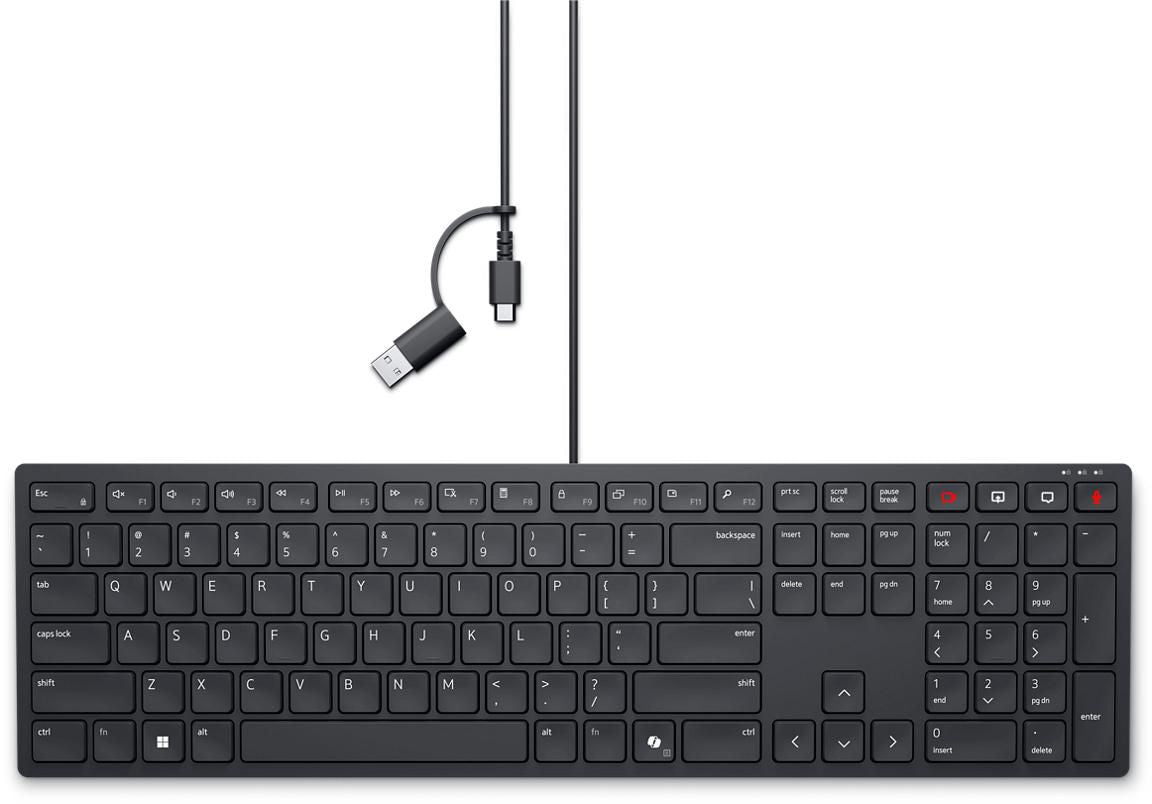 DELL KB525C teclado Oficina USB Ucranio Negro