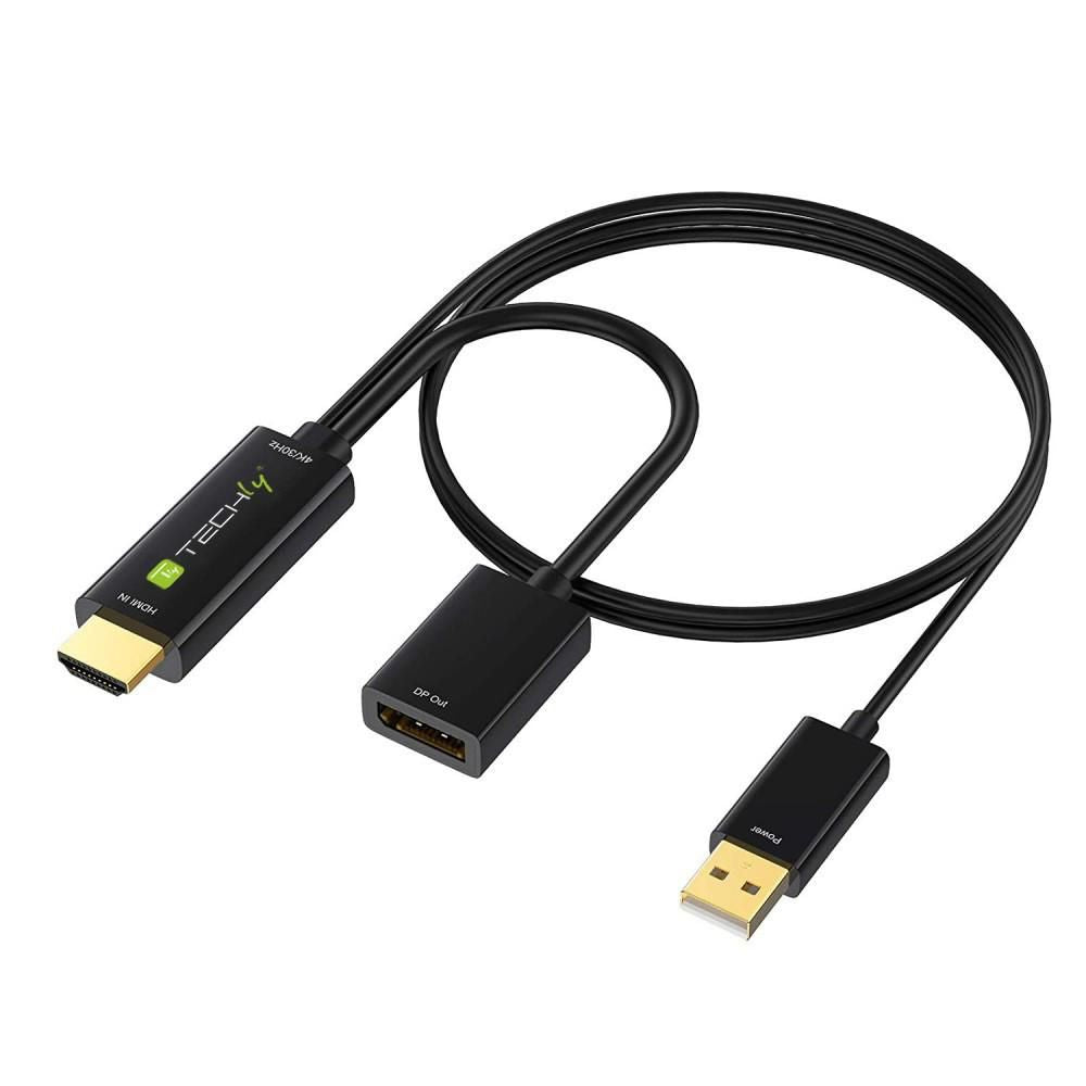 Techly ICOC HDMI-DP12A60 adaptador de cable de vídeo HDMI tipo A (Estándar) DisplayPort Negro