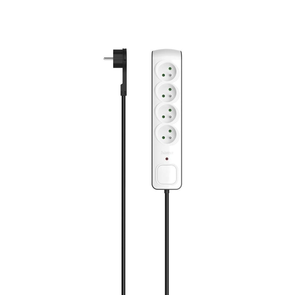 Hama P2223761 base múltiple 1,5 m 4 salidas AC Interior Negro, Blanco