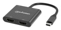 Manhattan 154321 adaptador de cable de vídeo 0,15 m USB Tipo C 2 x HDMI