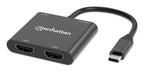 Manhattan 154321 adaptador de cable de vídeo 0,15 m USB Tipo C 2 x HDMI