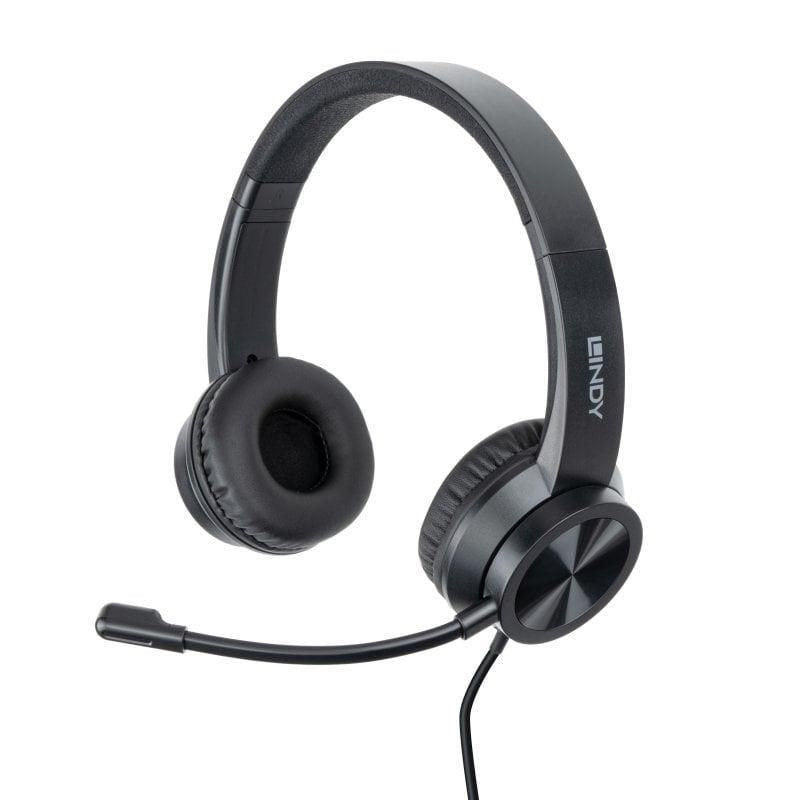 Lindy 20439 auricular y casco Auriculares Alámbrico Diadema Oficina/Centro de llamadas USB Tipo C Negro