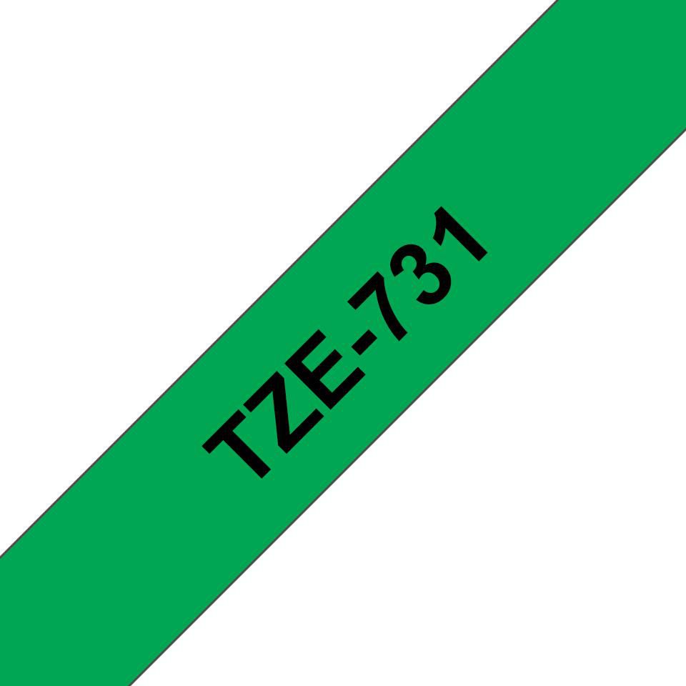 Brother TZE-731 cinta para impresora de etiquetas Negro sobre verde